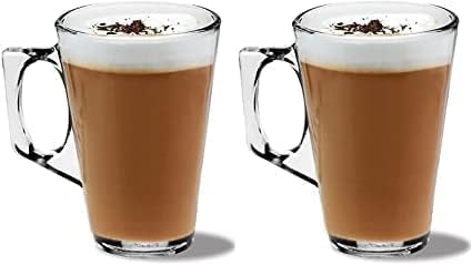 EPISENT - Latte Glasses -240ml Glasses - Perfect for Coffee, Espresso, and Specialty Drinks - Durable and Stylish Design