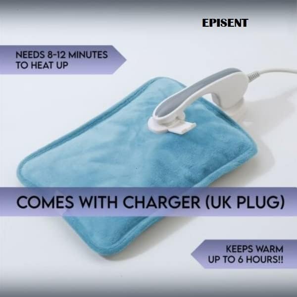 EPISENT Electric Hot Water Bottles - Rechargeable, Soft & Cosy Water Bag - Lower Back, Stomach & Hand Warmer - Wearable Electric Warmer - Pain Relief Bag