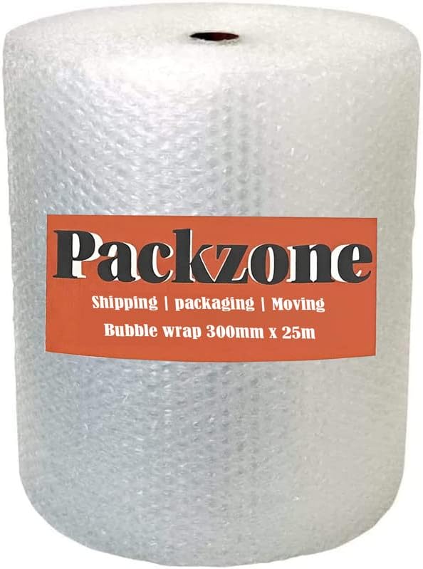 PackZone Premium Quality Polythene Bubble Wrap - Large Bubble - 5mm - Clear - Lightweight & Durable - Ideal For Packaging, Moving & Shipping - Reusable & Eco-Friendly