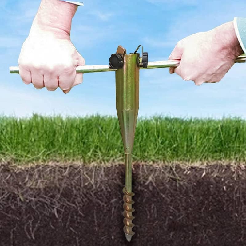 EPISENT Heavy-Duty Metal Ground Spike | 55mm Screw-In Ground Spike | Sturdy Base for Rotary Washing Line or Parasol Stand | Durable Construction for All Weather Conditions