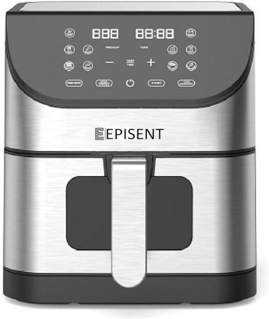 Episent Air Fryer | Digital Air Fryer with 2 Drawers - 6-in-1 Cooking: Air Fry, Max Crisp, Roast, Bake, Reheat, Dehydrate - Cooks 4-6 Portions