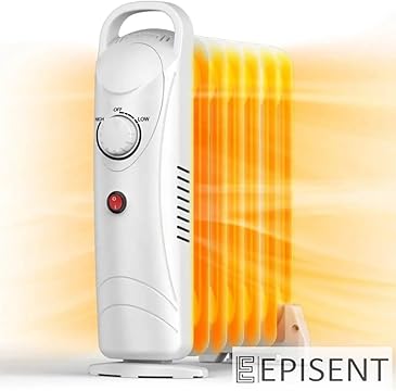 EPISENT 7 FINS Oil Filled Radiator  Portable Electric Heater with Adjustable Thermostat, Quiet Operation, Overheat Protection, Energy Efficient for Home, Office, Large Rooms - Hover