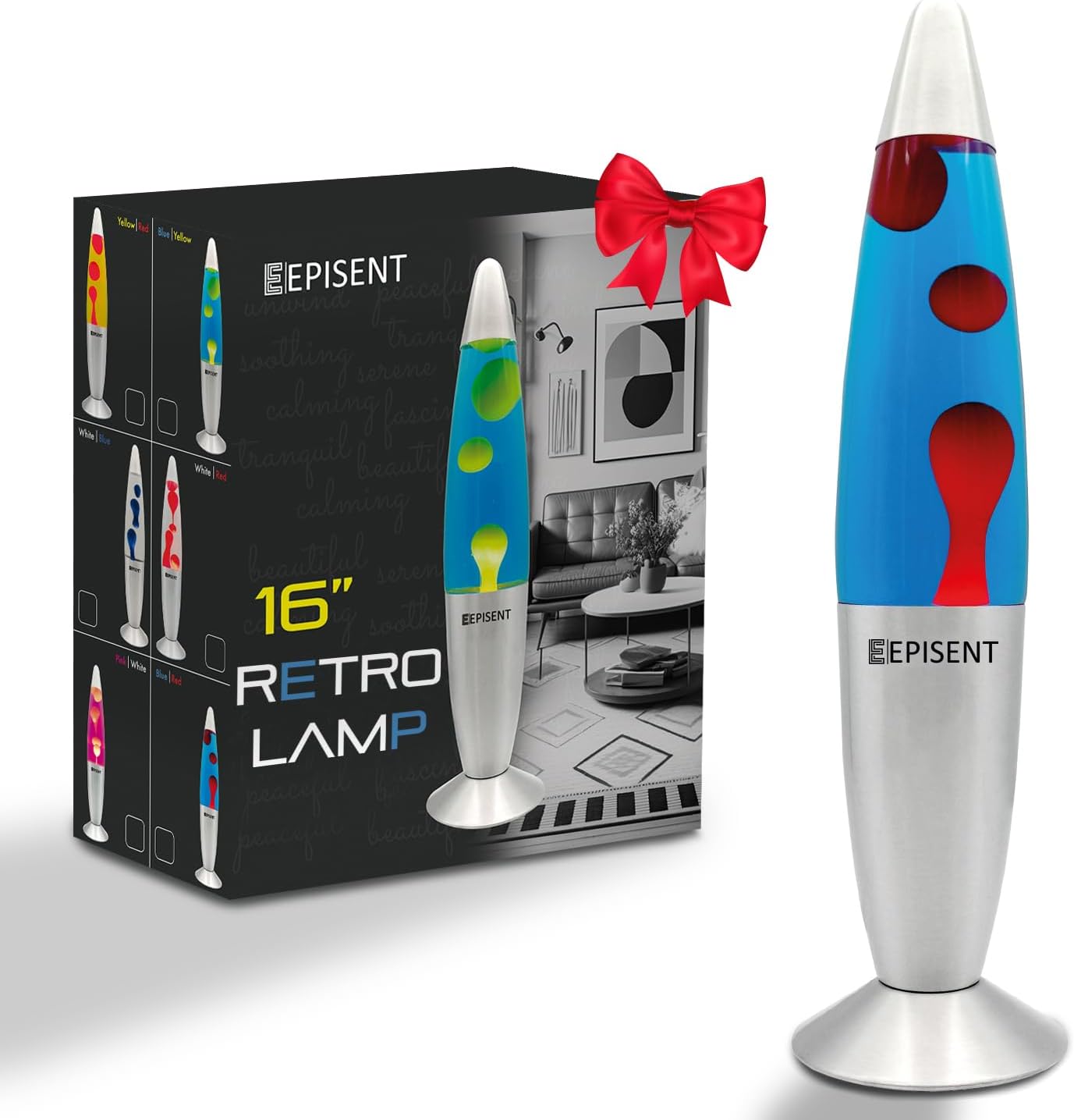 EPISENT Liquid Motion Lamp 16” | Retro Lava Lamp | Beautiful Liquid Wax Night Light | Home & Office Decor | Electrically Operated | Great Gift for Kids & Adults | Relaxing Lamp
