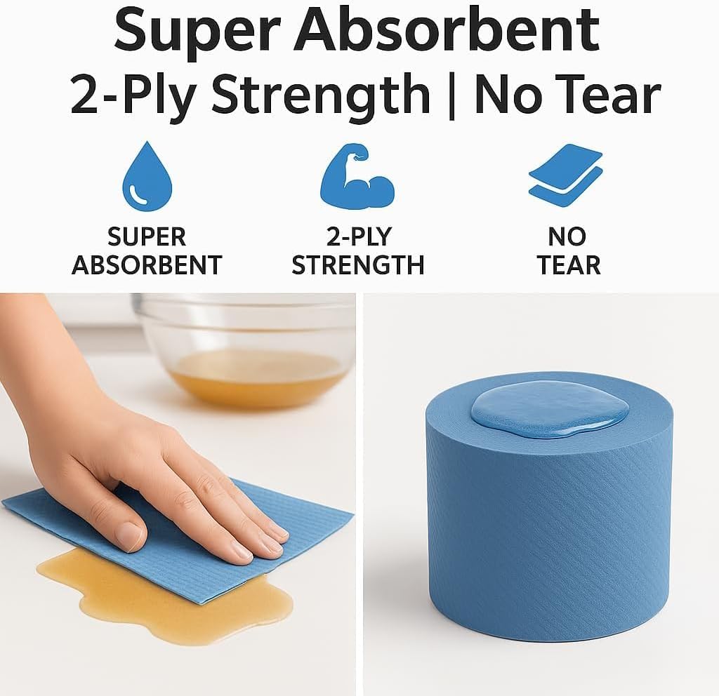 EPISENT Centrefeed Blue Hand Towel Rolls - Multipurpose Kitchen Towel for Cleaning Commercial & Home - Quality Recycled Paper - Environment Friendly Kitchen Roll