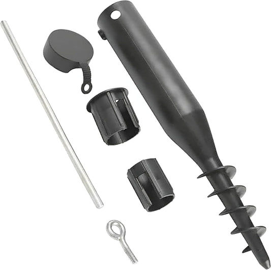EPISENT Rotary Washing Line Spike | Plastic Screw Spike in Ground - Washing Line Parasol Holder Soil Stand | No Need for Concrete - Parasol, Flags, Activity Poles, Bird Feeders, and Rotary Airers