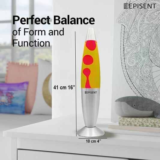 EPISENT Retro Mood Lamp - 16 Liquid Wax Night Light for Home Office Décor - Great Gift for Kids & Adults (Yellow/Red)