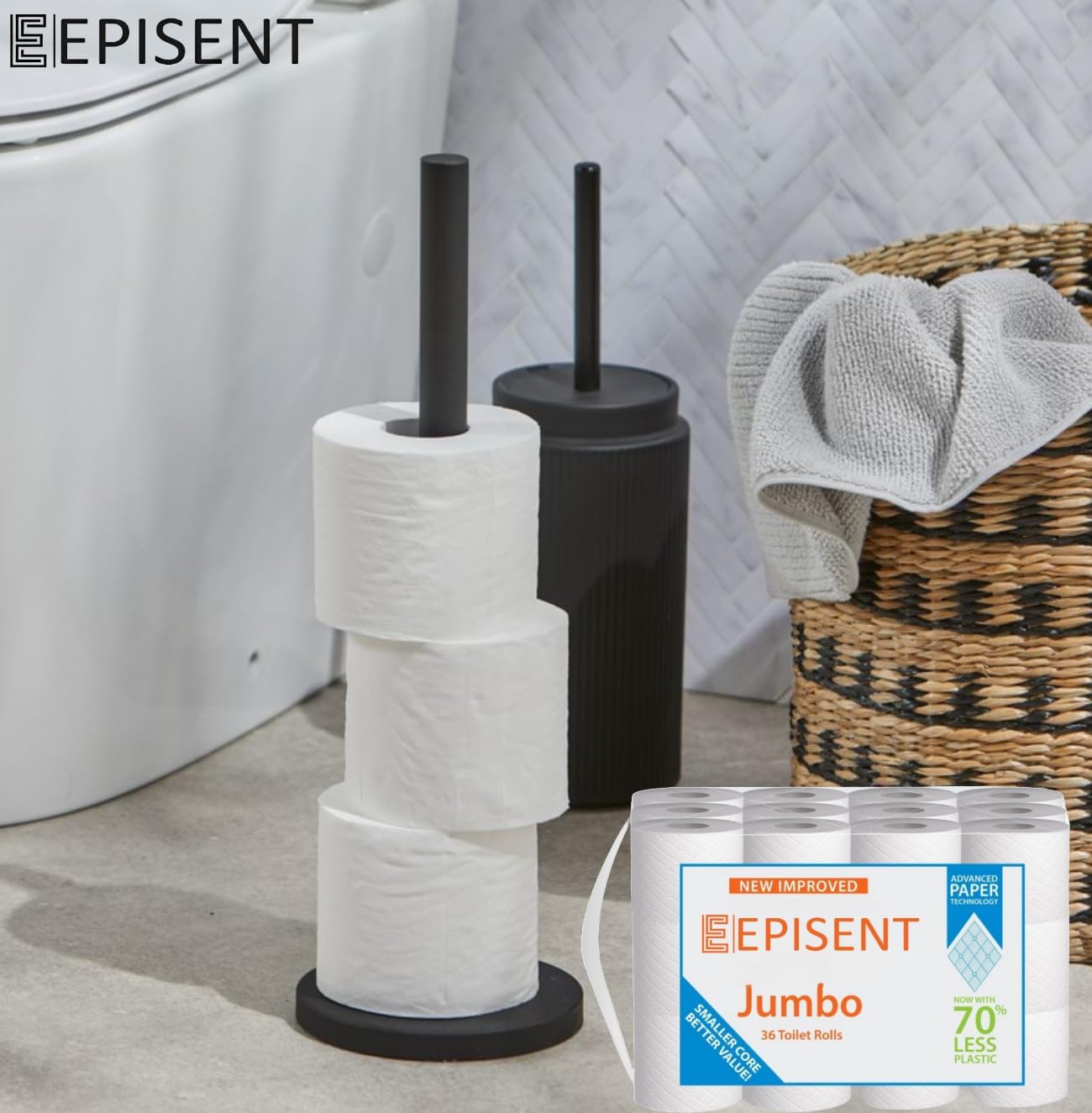 Episent 36 rolls jumbo toilet paper roll bathroom tissue for home office commercial use soft absorbent septic safe bulk pack for long lasting convenience