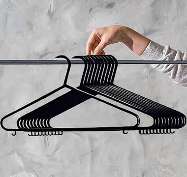 Episent Wooden Hangers | Strong Natural Wood | Non-Slip Trouser Bar & Shoulder Notches | 360째 Swivel Hook | Durable Wardrobe Space Saver | Suitable for Coat, Jacket, Suit, Jumper and More.