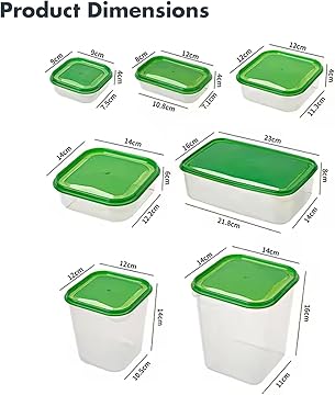 Food Storage Containers – 17-Piece Airtight Plastic Boxes with Lids – Stackable, Leakproof Meal Prep & Fridge Organizer Set for Kitchen, School, Work, Travel – Microwave & Freezer Safe 𝗘𝗣𝗜𝗦𝗘𝗡𝗧 - Hover