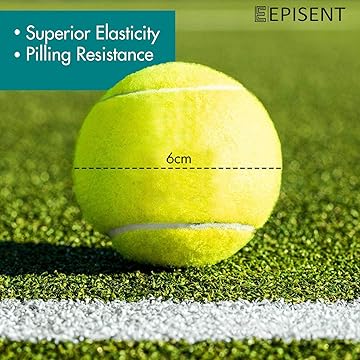 EPISENT Tennis Balls | Ideal for Sports, Practice, Pet Play, Dog Training, Throwing Machine & All Court Types | Includes Mesh Carrying Bag