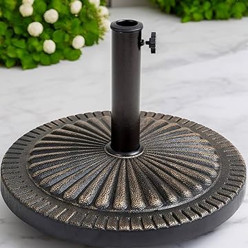 EPISENT Cast Iron Parasol Base | Heavy Duty Garden Patio Furniture Stand | Adjustable Tightening Knob | Strong, Stable & Durable Outdoor Accessory | Stand for Umbrella, Canopy, Gazebo, Awning