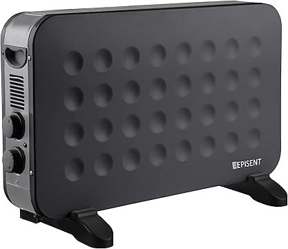 EPISENT Electric Thermoconvector - 2000W Portable Convector Heater - 3 Adjustable Heat Settings and Over Heat/Tip Over Cut-Out Function - Ideal for Home & Garage.