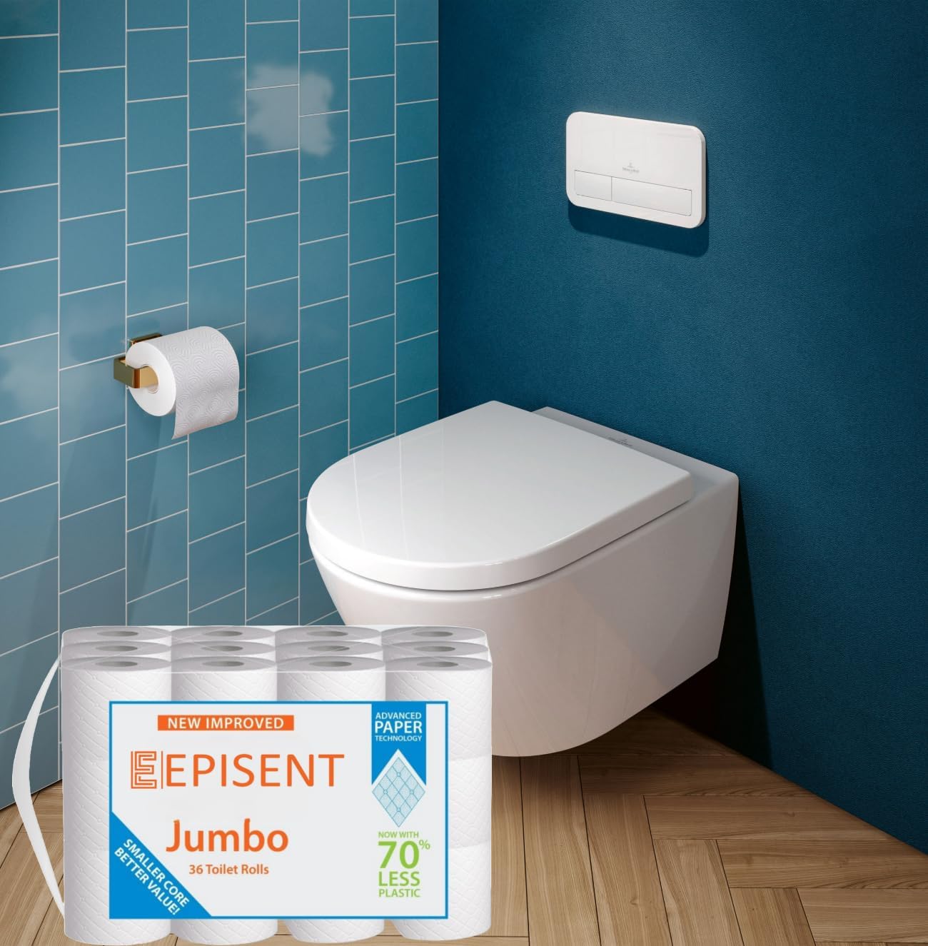 Episent 36 rolls jumbo toilet paper roll bathroom tissue for home office commercial use soft absorbent septic safe bulk pack for long lasting convenience