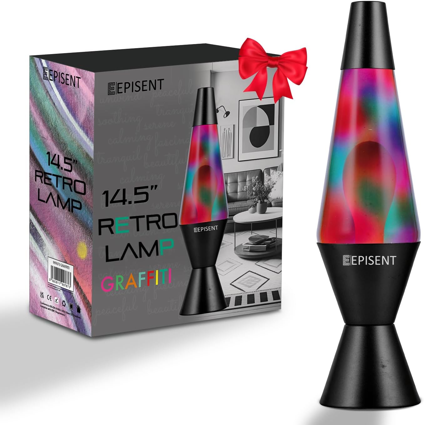EPISENT Liquid Motion Lamp 16” | Retro Lava Lamp | Beautiful Liquid Wax Night Light | Home & Office Decor | Electrically Operated | Great Gift for Kids & Adults | Relaxing Lamp