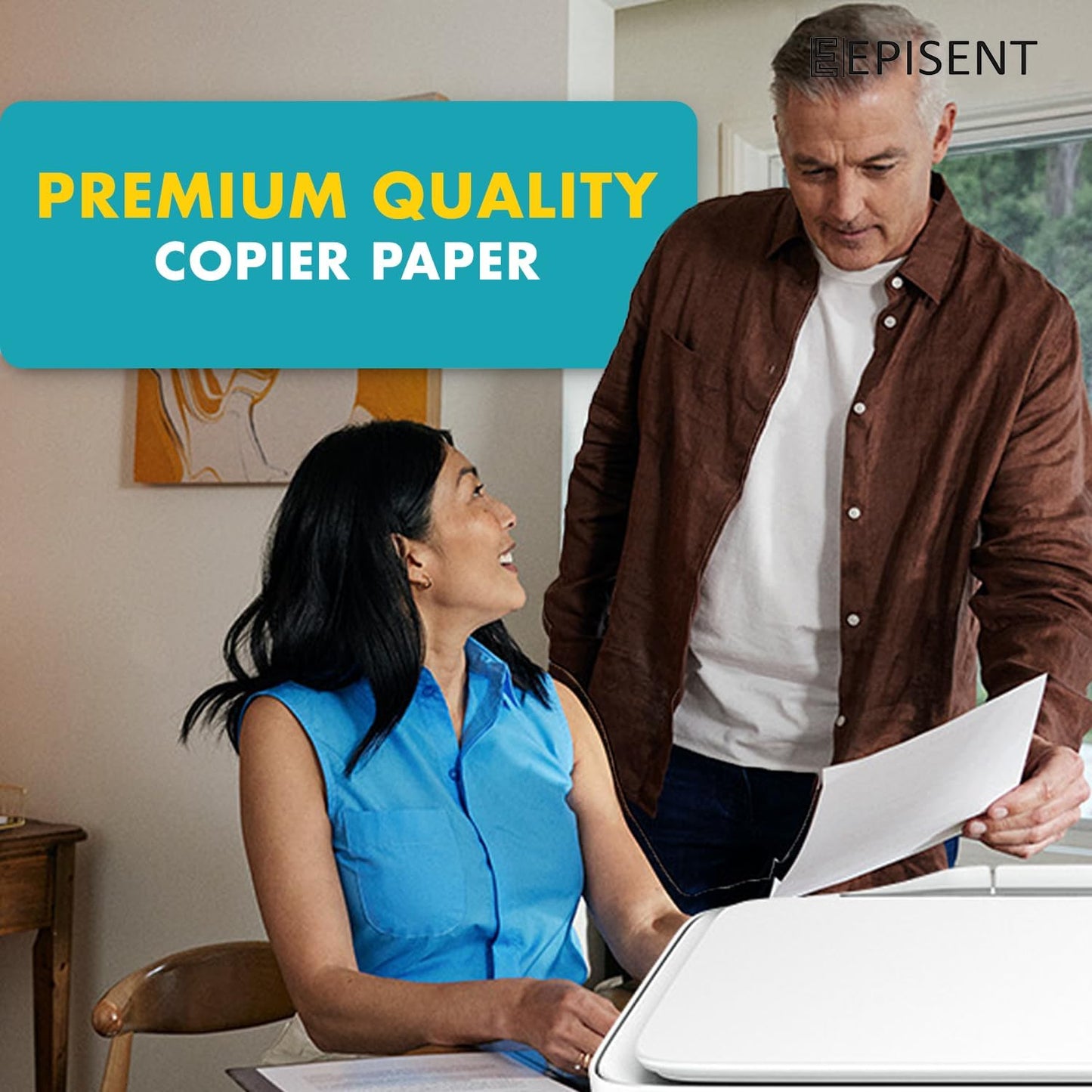 EPISENT A4 White Paper Sheets - 80gsm Bright White, Stronger, Sharper & Acid Free - Office Printer, Copier and Multifunction Laser Inkjet Compatible - 500 Sheets per Ream
