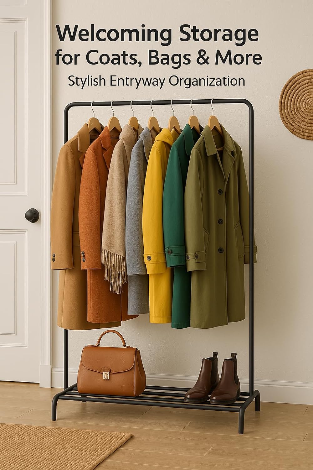 EPISENT Clothes Rail | Multifunctional 110x55x150cm Rack for Bedroom | Metal Hanging Rail with Minimalist Design | Clothing Racks for Hanging Clothes