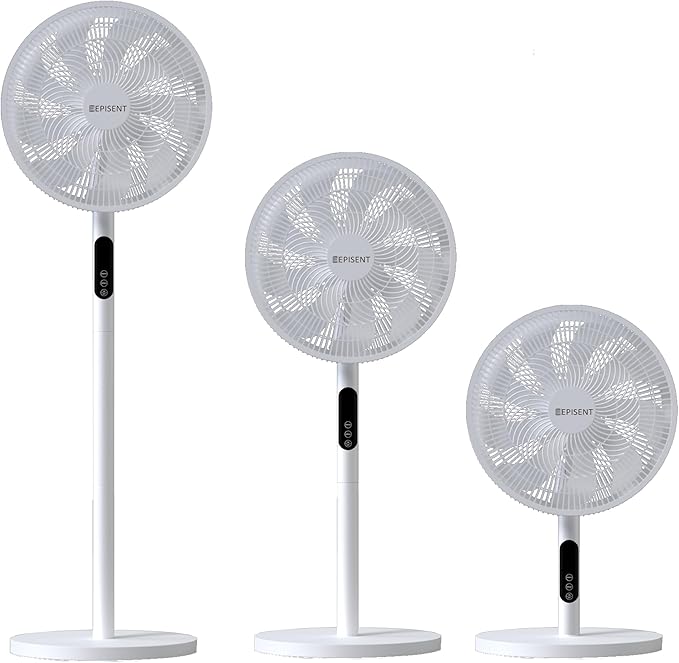 16" Oscillating Pedestal Fan – Quiet, Adjustable Height, 3-Speed Settings, Powerful Airflow, Energy Efficient Cooling Fan for Bedroom, Office, Living Room | 𝗘𝗣𝗜𝗦𝗘𝗡𝗧