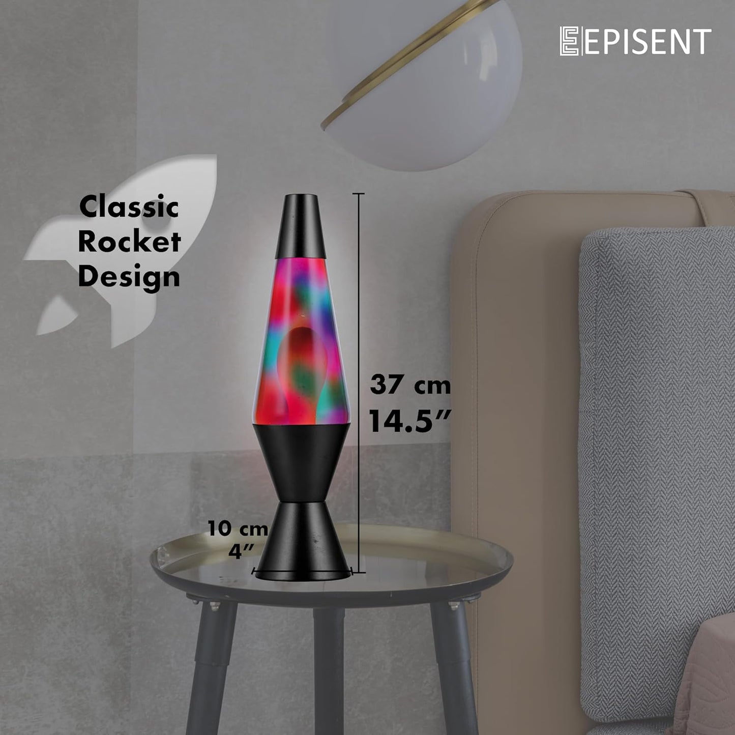 EPISENT Liquid Motion Lamp 16” | Retro Lava Lamp | Beautiful Liquid Wax Night Light | Home & Office Decor | Electrically Operated | Great Gift for Kids & Adults | Relaxing Lamp
