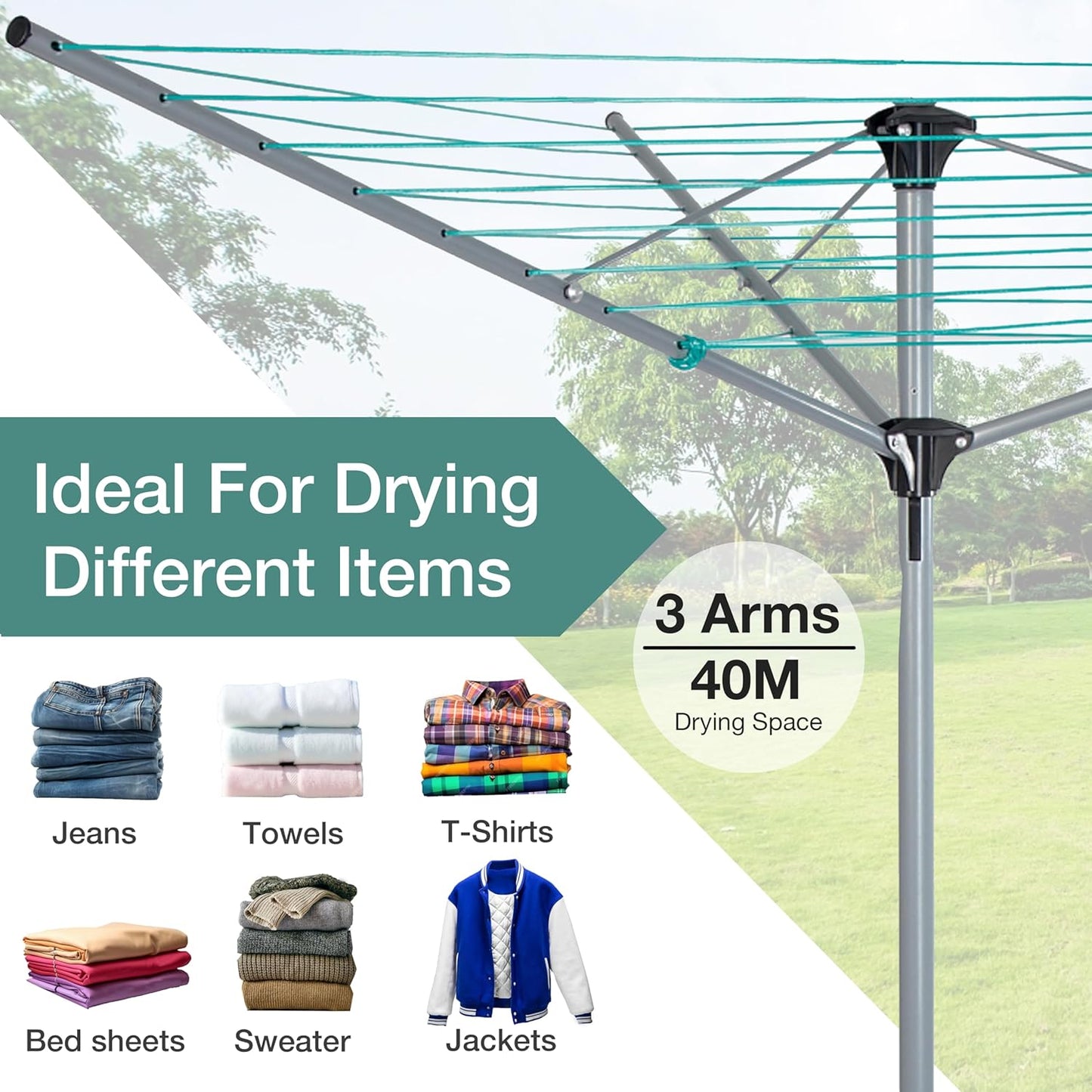 EPISENT Rotary Airer and Parasol Stand