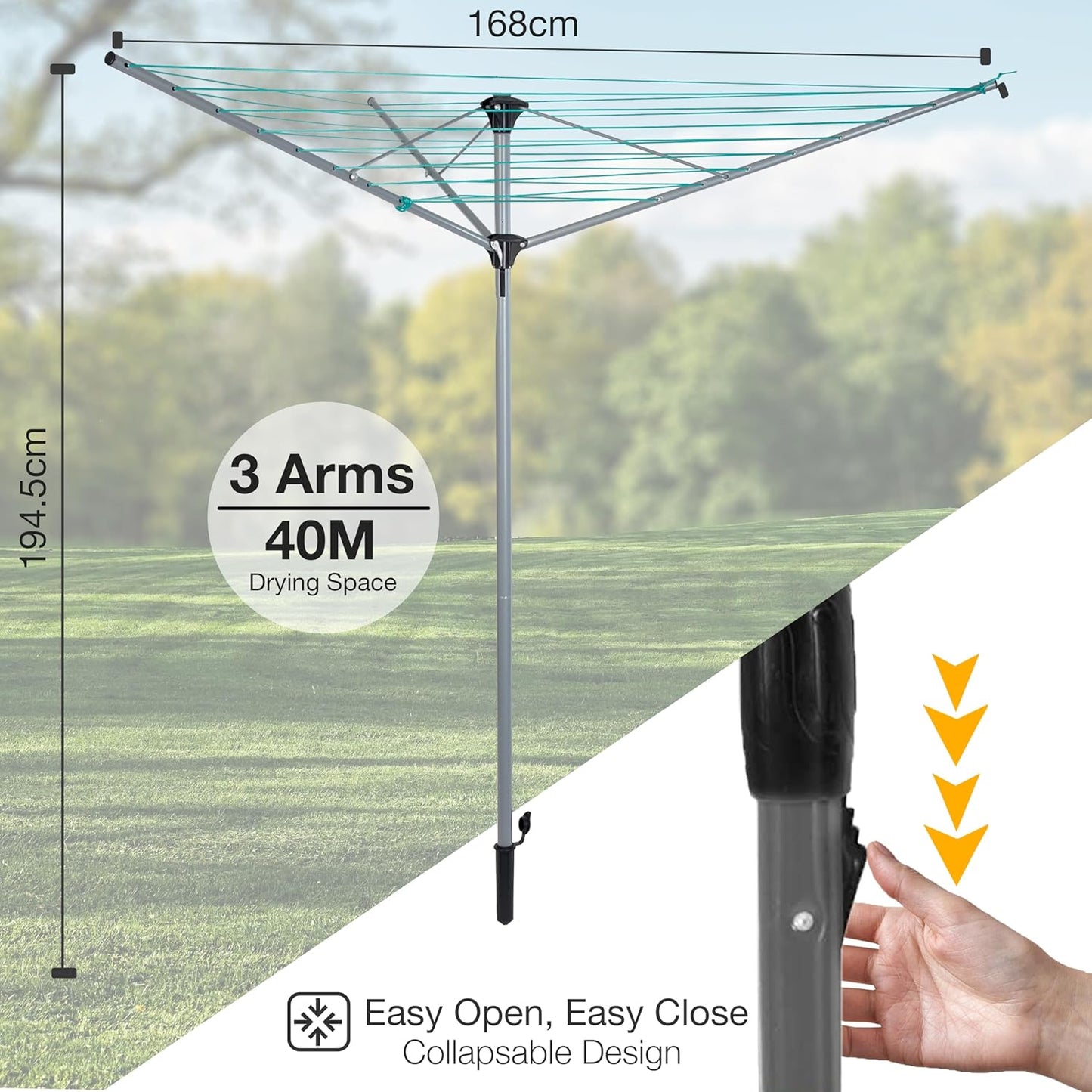 EPISENT Rotary Airer and Parasol Stand