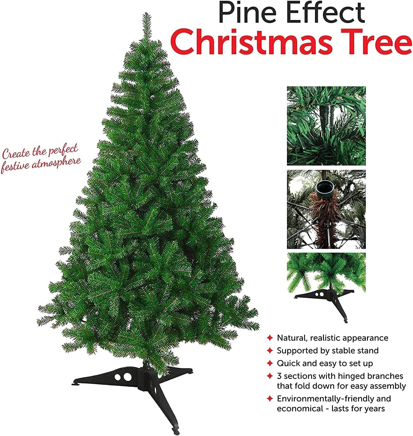 EPISENT Christmas Tree - Xmas Tree Realistic Natural Branches - Natural Realistic Appearance - Artificial Christmas Tree - Quick And Easy To Set Up - Home Decoration