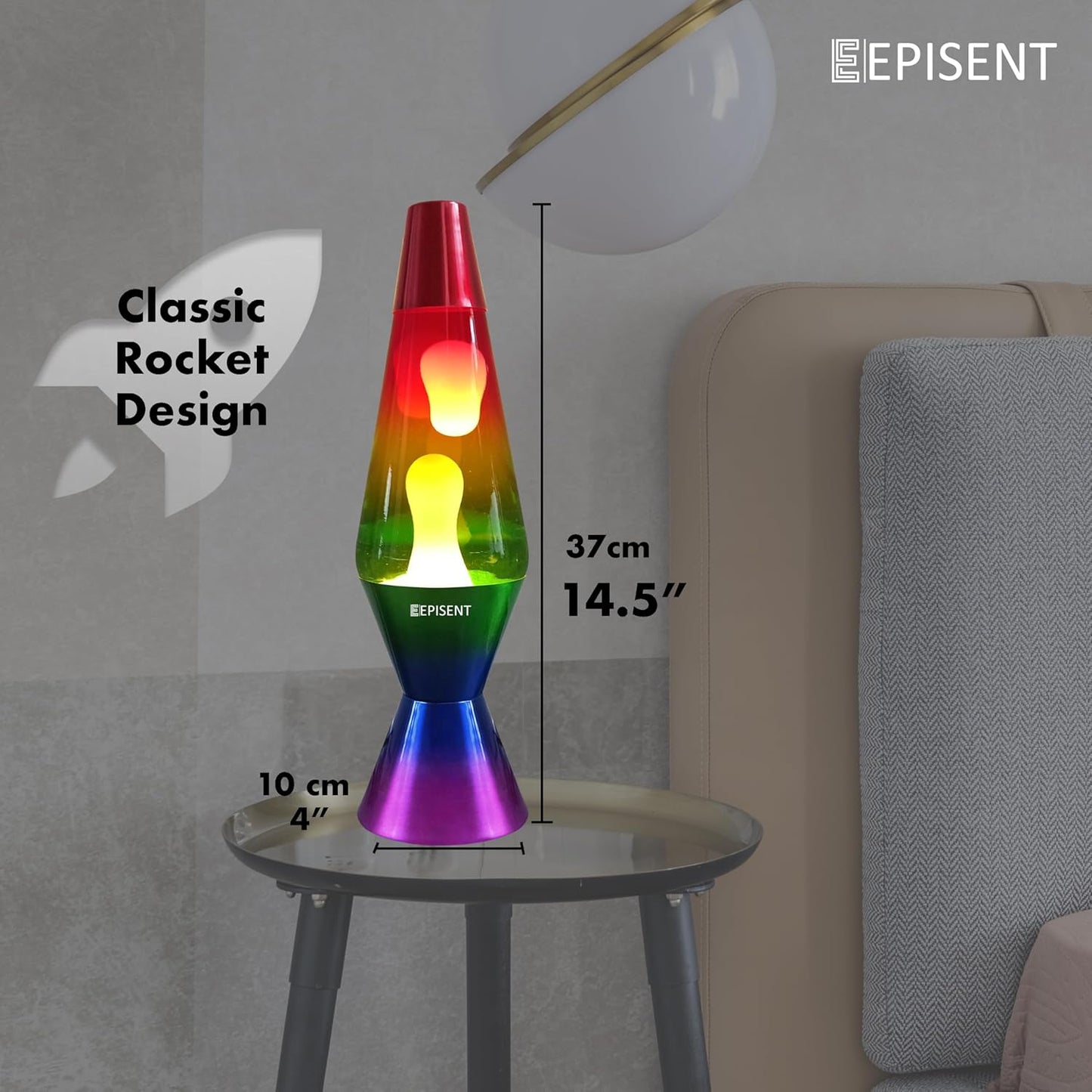 EPISENT Liquid Motion Lamp 16” | Retro Lava Lamp | Beautiful Liquid Wax Night Light | Home & Office Decor | Electrically Operated | Great Gift for Kids & Adults | Relaxing Lamp