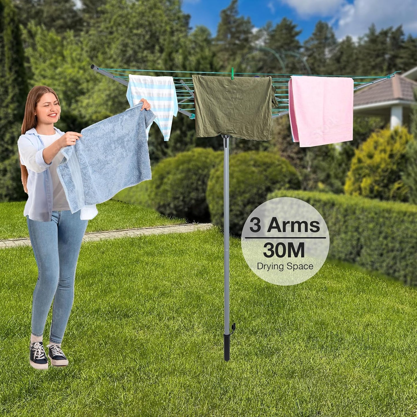 EPISENT Rotary Airer and Parasol Stand