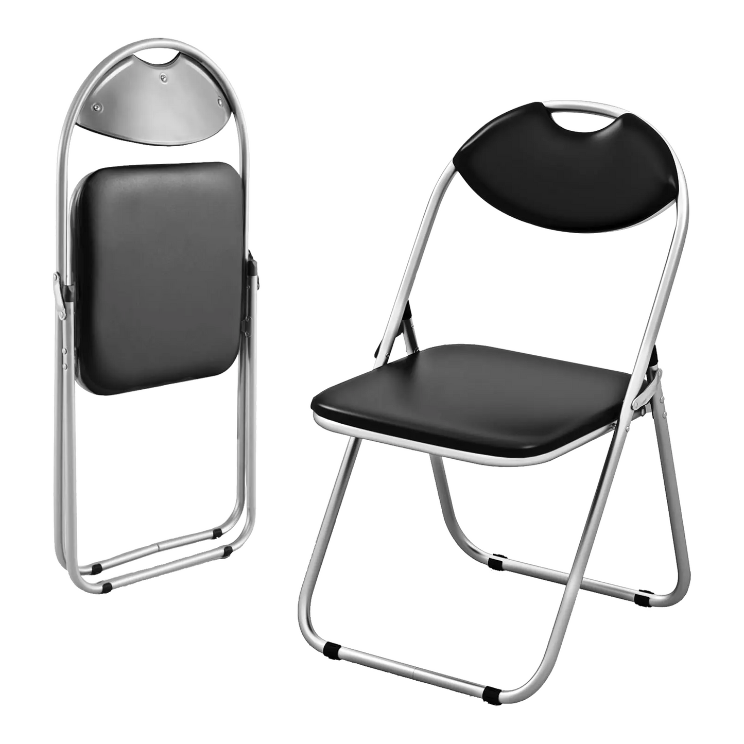 EPISENT Folding Chair Paris Faux Leather Chair Home Office Dining - Bedroom Seating - Foldable For Easy Storage - Dressing Table - Comfortable Foldable Chairs For Desk