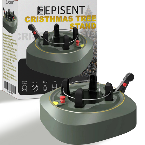 EPISENT Christmas Tree Stand for Large Trees Up to 2.5m | Heavy Duty, Stable Base with 3.2L Water Reservoir & 35cm Wide Diameter | No-Tilt, Easy Assembly for a Perfect Holiday Display