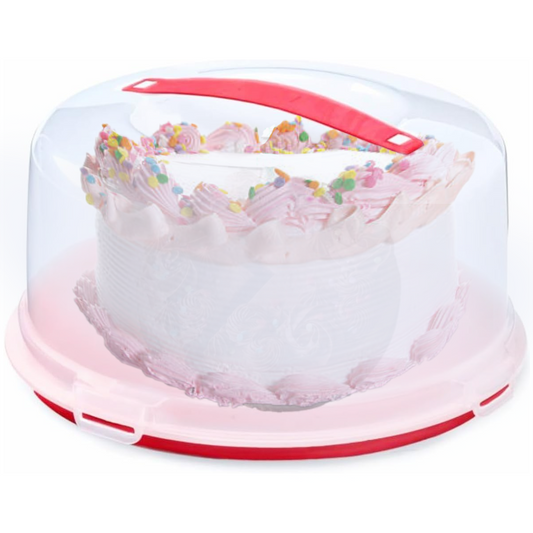 EPISENT Large Cake Box - With Lockable Lid & Carry Handles - Cake Storage Container - Portable Plastic Cake Carrier - Suitable for 11 inch Cake - For Cakes, Cookies,