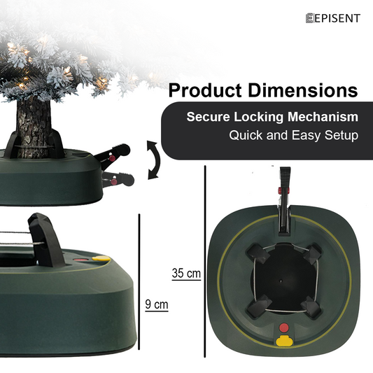 EPISENT Christmas Tree Stand for Large Trees Up to 2.5m | Heavy Duty, Stable Base with 3.2L Water Reservoir & 35cm Wide Diameter | No-Tilt, Easy Assembly for a Perfect Holiday Display