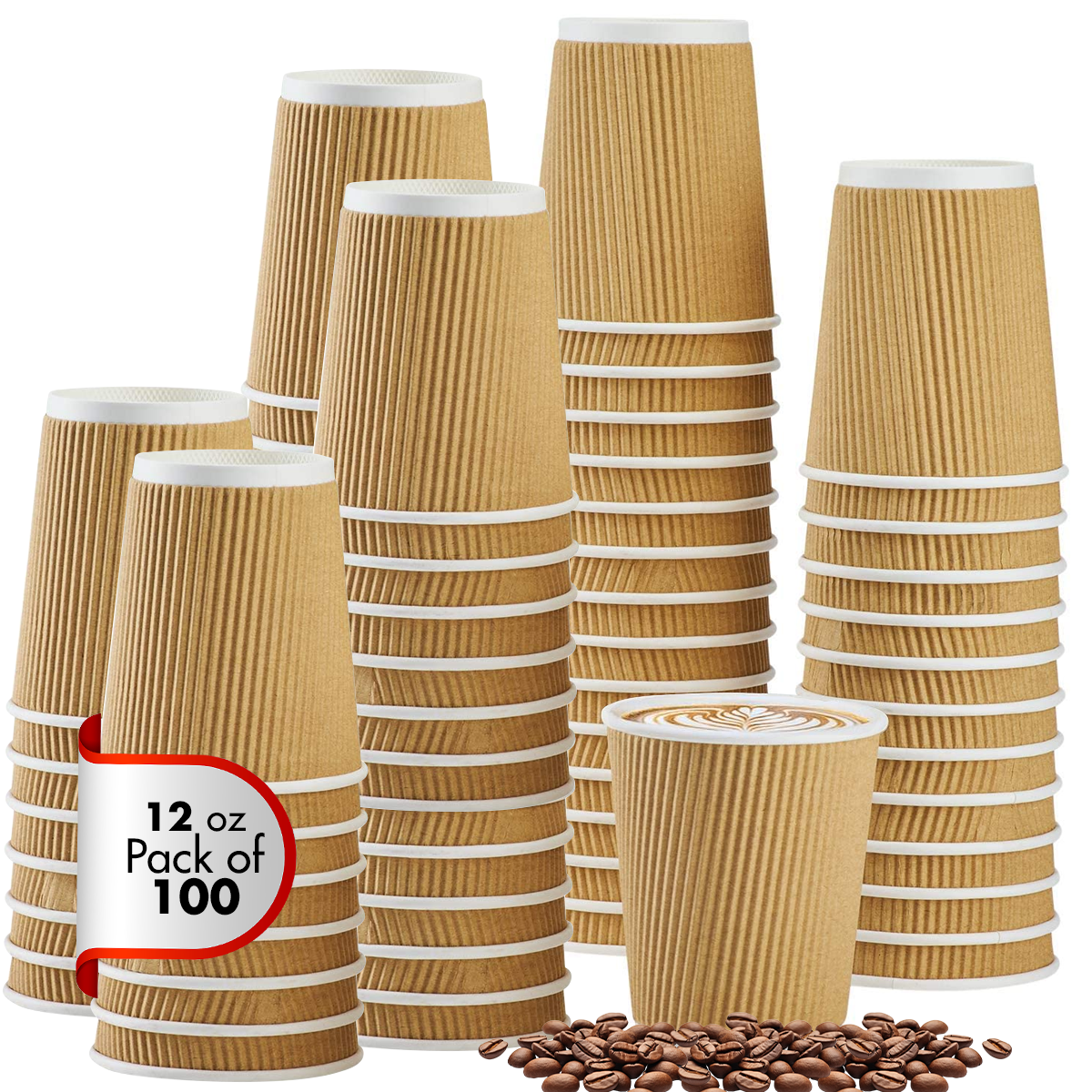 EPISENT Disposable Cups - 12oz & 8oz Bulk Pack, 100 Count, Eco-Friendly, Premium Plastic, Perfect for Party, Office, Home Use, Leakproof & Durable