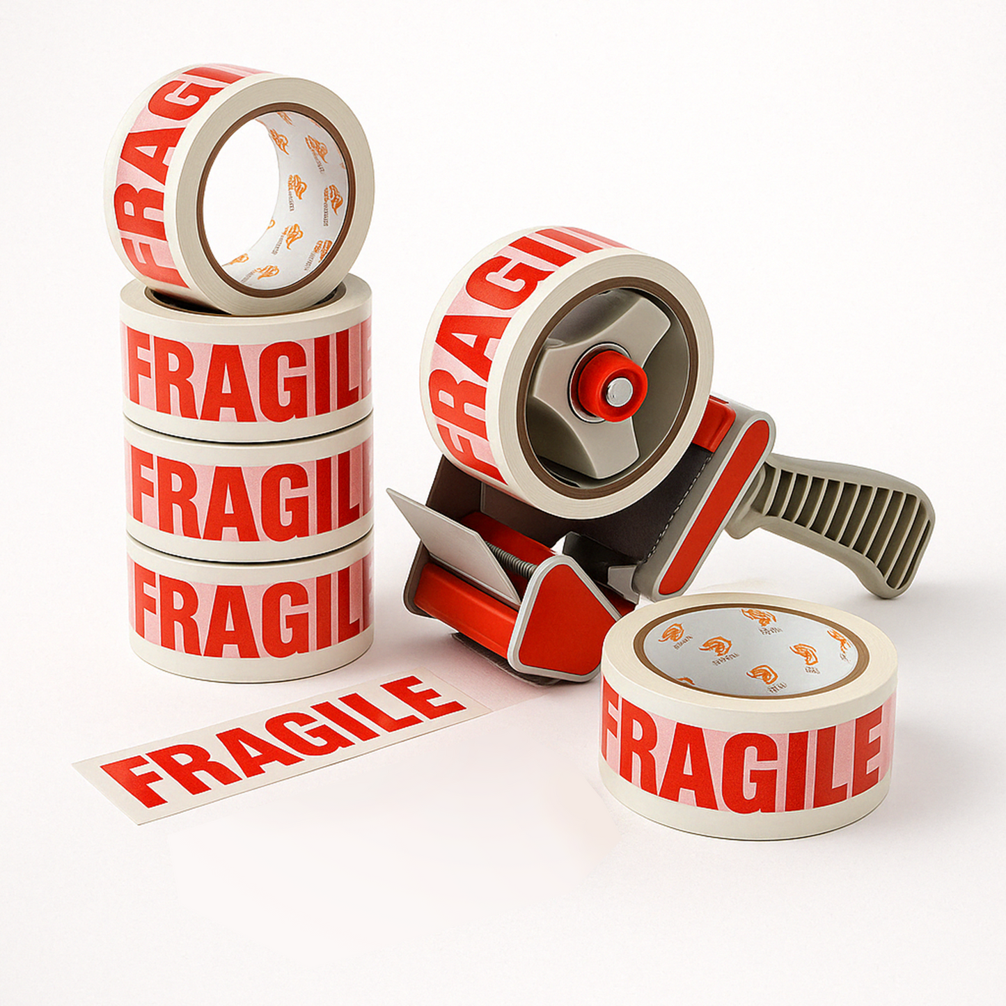 EPISENT Heavy Duty Packaging Tape Gun Dispenser - with Pack of 6 Packaging Tape Rolls - 48MM x 66M - Heavy Duty Packing Tape with Dispenser - Tape Gun - for Parcel Boxes or General Purpose