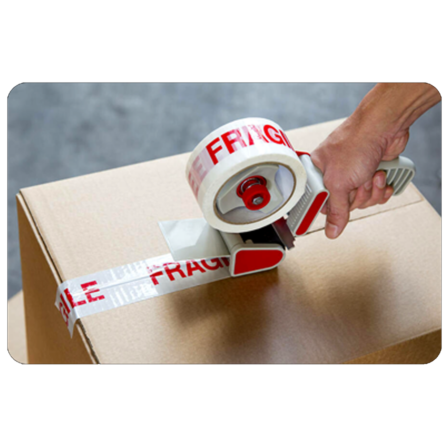 EPISENT Heavy Duty Packaging Tape Gun Dispenser - with Pack of 6 Packaging Tape Rolls - 48MM x 66M - Heavy Duty Packing Tape with Dispenser - Tape Gun - for Parcel Boxes or General Purpose