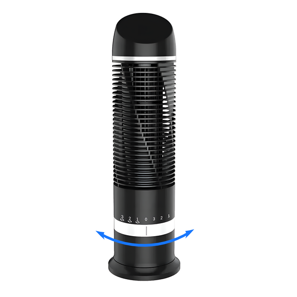 EPISENT 16'' Oscillating Tower Fan | Bladeless | 3 Speeds | Quiet Cooling | Personal Mini Desktop Fan | Ideal for Home, Office, Bedside Table | Black
