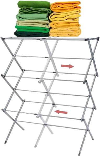 EPISENT Episet 3-Tier Extendable Clothes Drying Rack – Space-Saving, Folding & Retractable – Indoor Laundry Airer for Efficient Drying