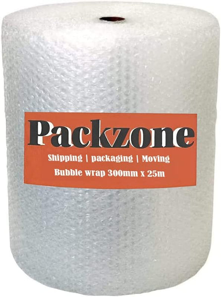 PackZone Premium Quality Polythene Bubble Wrap - Large Bubble - 5mm - Clear - Lightweight & Durable - Ideal For Packaging, Moving & Shipping - Reusable & Eco-Friendly - Hover