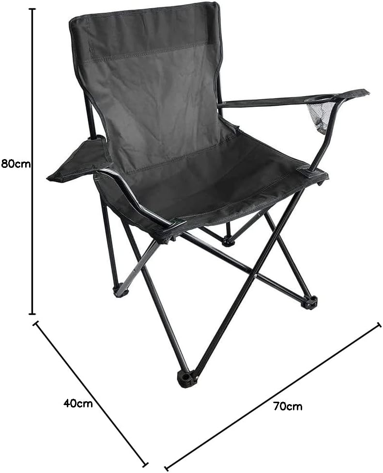 Episent set of 2 camping chairs lightweight folding portable chairs with cup holder side pocket 120kg capacity for outdoor fishing picnics travel