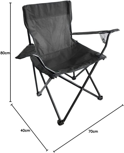 Episent set of 2 camping chairs lightweight folding portable chairs with cup holder side pocket 120kg capacity for outdoor fishing picnics travel
