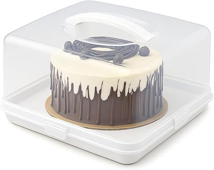 EPISENT Large Cake Box - With Lockable Lid & Carry Handles - Cake Storage Container - Portable Plastic Cake Carrier - Suitable for 11 inch Cake - For Cakes, Cookies,
