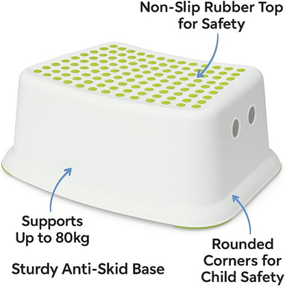 Episent sturdy step stool for bathroom kids plastic potty training small step stool with anti slip booster foot stool cover on top perfect for toddler toilet training