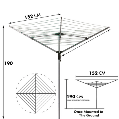 EPISENT Rotary Airer and Parasol Stand