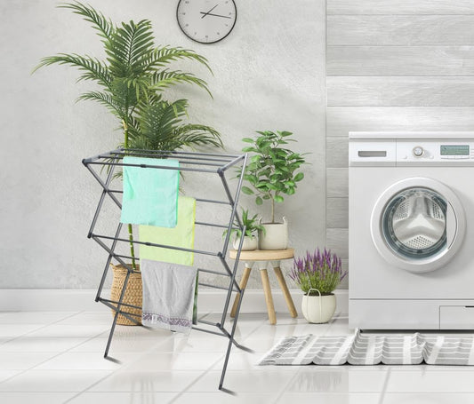 EPISENT Episet 3-Tier Extendable Clothes Drying Rack – Space-Saving, Folding & Retractable – Indoor Laundry Airer for Efficient Drying