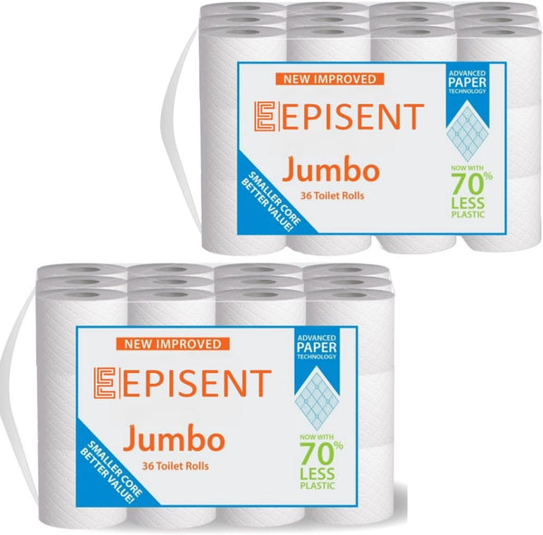 Episent 36 rolls jumbo toilet paper roll bathroom tissue for home office commercial use soft absorbent septic safe bulk pack for long lasting convenience - Hover
