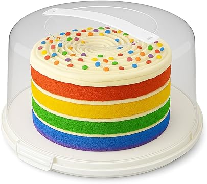 EPISENT Large Cake Box - With Lockable Lid & Carry Handles - Cake Storage Container - Portable Plastic Cake Carrier - Suitable for 11 inch Cake - For Cakes, Cookies,