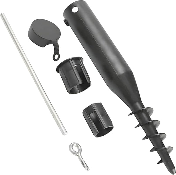 EPISENT Rotary Washing Line Spike | Plastic Screw Spike in Ground - Washing Line Parasol Holder Soil Stand | No Need for Concrete - Parasol, Flags, Activity Poles, Bird Feeders, and Rotary Airers