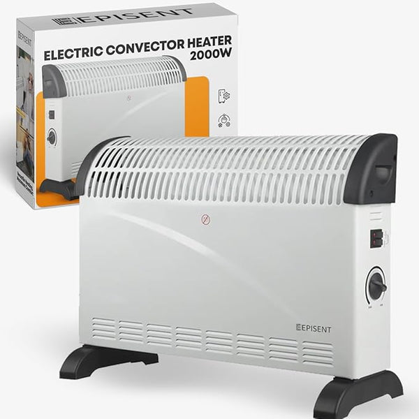 EPISENT Electric Thermoconvector - 2000W Portable Convector Heater - 3 Adjustable Heat Settings and Over Heat/Tip Over Cut-Out Function - Ideal for Home & Garage. - Hover