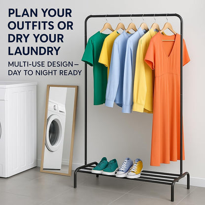 EPISENT Clothes Rail | Multifunctional 110x55x150cm Rack for Bedroom | Metal Hanging Rail with Minimalist Design | Clothing Racks for Hanging Clothes