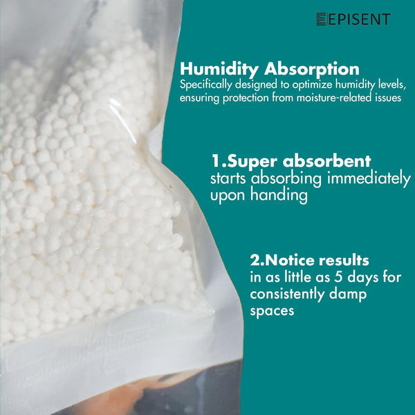 EPISENT Hanging Wardrobe Dehumidifier - Fast Acting Natural Hydrophilic Crystals - Helps Prevent Damp Mildew Mould Condensation - Ideal for Use Around the Home, Office, Vehicles, & Small Spaces (12) - Hover