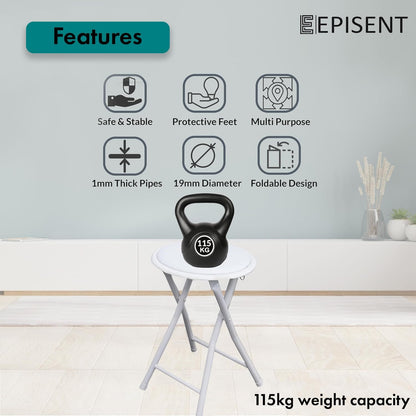 EPISENT Folding Stool - Padded High Stool for Home, Breakfast, Office, Kitchen, Desk, Bar